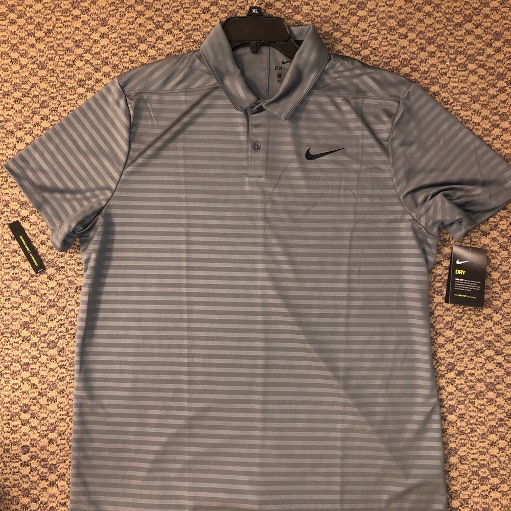 Men’s Gray Nike Dri-Fit Polo